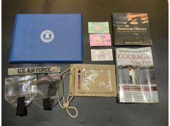 United States Air Force Patch, Certificate Book, Books And Other Items