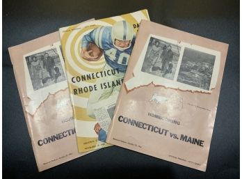 1960 And 1962 (x2) UConn Football Programs University Of Connecticut