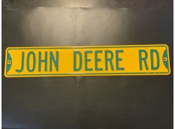 Metal John Deere Rd Road Sign