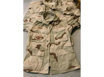 US Air Force Desert Camo Coats With USCENTAF And Staff Sergeant Patches