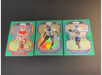 2021 Prizm Football Gray, Jones And Surtain Green Parallel Rookie Cards