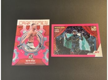 2022 Donruss UFC Kamaru Usman Magicians And Nate Diaz Craftsman Press Proof Pink  Insert Cards