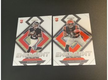 2021 Prizm Kyle Pitts And JaMarr Chase Emergent Rookie Insert Cards