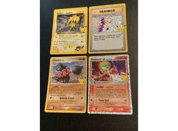 Pokemon Celebrations Holo Cards Imposter Professor Oak, Rockets Zapdos, Cladol And Gardevior