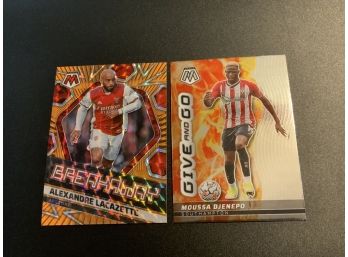 2021-22 Mosaic Soccer Breakaway Orange Prizm Plus A Give And Go Insert