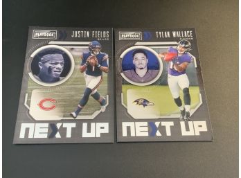 2021 Playbook Football Next Up Rookie Insert Cards Of Justin Fields And Tylan Wallace