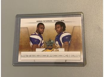 Adrien Peterson And Sydney Rice 2007 Leaf Rookies And Stars Studio Rookies Card