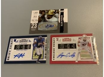 Autographed Football Card Lot Of Mack, Patrick And Connelly