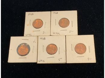 1958 Wheat Penny Lot Circulated And Uncirculated