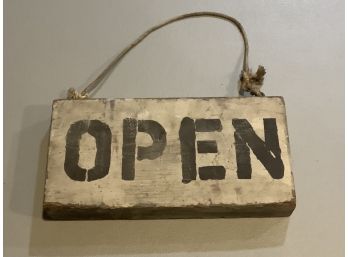 Vintage Double Sided Wooden Open Sign