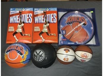 Knicks Clock, Mini Basketballs And Wheaties