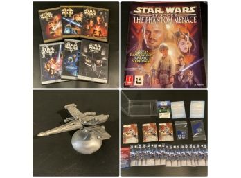 Star Wars Lot With DVDs, Cards, Figure And Guide