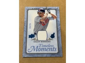 Grady Sizemore 2008 Upper Deck A Piece Of History Timeless Moments Game Used Jersey Card /25