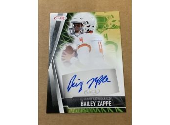 Bailey Zappe 2022 Sage Autographed Rookie Card