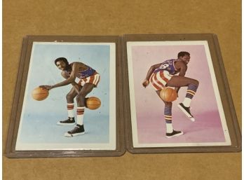 1971 Harlem Globetrotters Cards Of Bobby Hunter And Hubert Ausbie