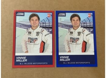 Vinnie Miller 2020 Chronicles Racing Score Blue /199 And Red /99