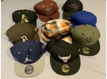 Mixed Sports Hats Jordan, Yankees, Patriots, Bulls And More