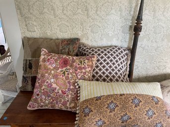 Kilim, Embroidered And Fabric Pillows