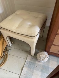 White Upholstered Stool