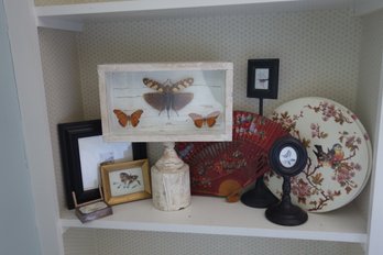 Group Of Bird & Butterfly Themed Decorative Objects.