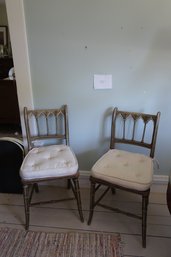 Pair Of Paint Decorated Side Chairs.