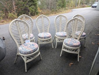 Five Wicker Side Chairs
