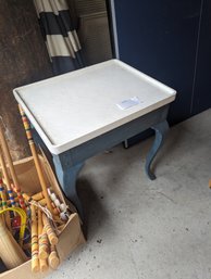 French Provincial Style Table In Blue Paint.