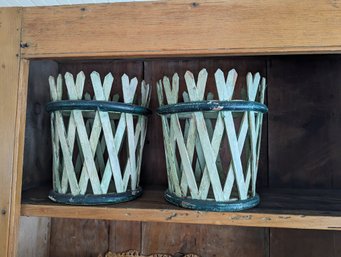 Two Early 20th Century Painted Wooden Baskets.