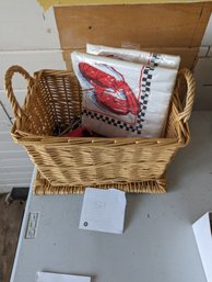 Picnic Basket With Lobster Accessories