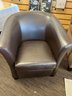 Brown Leather Bucket Chair (VG)