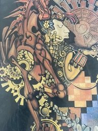 Art: Mayan Colorful Print, Framed