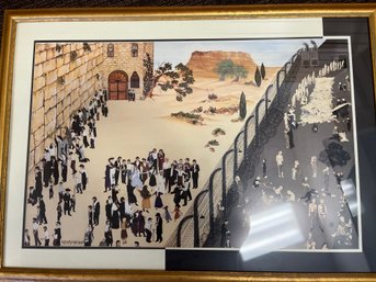Art: Denielle Spohn Moses, 'Concentration Camp/Wailing Wall' Hand Signed Limited Edition Lithograph (AC)