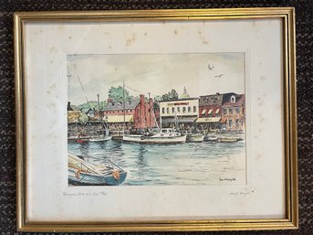 Art - Annapolis Dock N.W. End By Joan K Hanslike