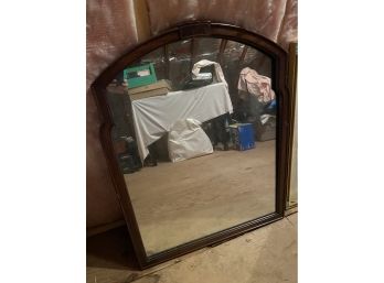 Dark Wooden Arched Mirror