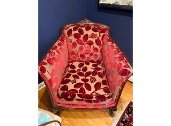1930s Red Velvet Armchair