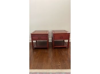 End Tables - Cherry Wood Set Of 2