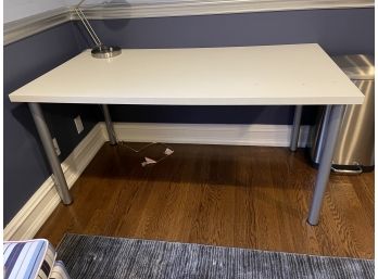 Desk - White W Silver Legs