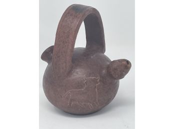 Terracotta Oil Jar Depicting A Bull