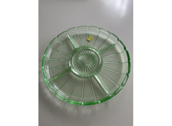 Uranium Glass - 4 Section Dish