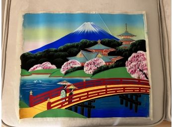 Mid-century Japanese Painting On Silk