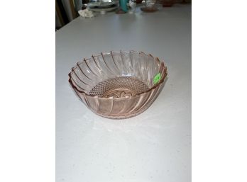 Pink Depression Glass Sunflower Bowl