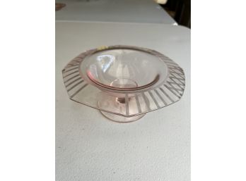 Pedestal Bowl - Pink Depression Glass