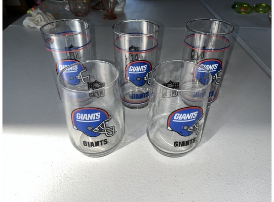 6 Giants Glasses With Various Markings