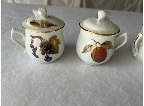 Royal Worcester Mini Cups - Lidded. Lot 2 Of 2