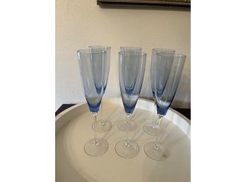 Blue Champagne  Flutes