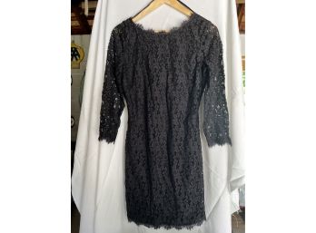 Diane VonFurstenberg Black Lace Dress - Size 4