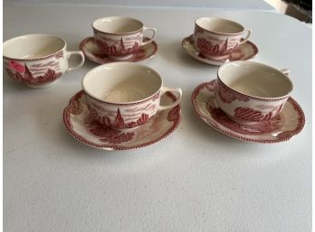 Johnson & Bros Red Cups / Saucers