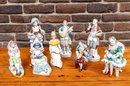 Eight Hand-Painted Japan Porcelain China Figurines
