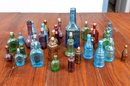 Collection Of Miniature Carnival Glass Bottles