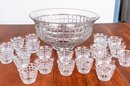 Heisey Victorian Clear Punch Bowl & Cups